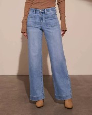 Solid Color Washed Staight Jeans XCFF-14165