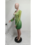Deep V Neck See Through Midi Dress QXTF-85011