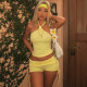 Off Shoulder Halterneck Top Two Piece Short Set SHD-9963