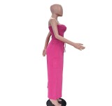 Casual Washed Tube Top Wide Leg Jumpsuit TR-1360