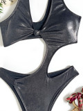 Backless Solid Color One Piece Swimsuit CASF-6784