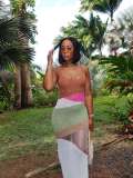 Color Block Knits Beach Maxi Dress TR-1359