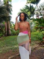 Color Block Knits Beach Maxi Dress TR-1359