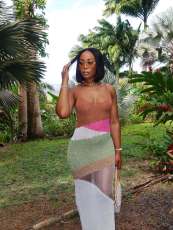 Color Block Knits Beach Maxi Dress TR-1359
