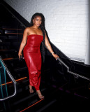 PU Leather Solid Color Tube Top Dress TE-4719