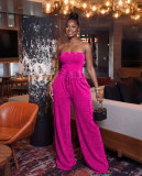 Casual Washed Tube Top Wide Leg Jumpsuit TR-1360