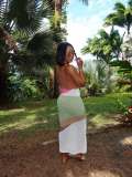 Color Block Knits Beach Maxi Dress TR-1359