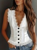 V Neck Sleeveless Tops GXBQ-772