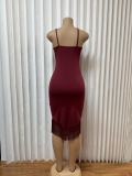 Halterneck Tassel Sleeveless Midi Dress GADE-2838