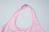 Print Sleeveless Halterneck Tank Tops LJSF-T6321200X