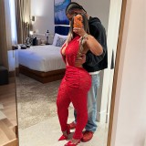 Deep V Neck Backless Lace Jumpsuit GPBY-SU8344
