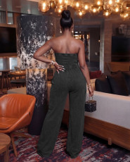 Casual Washed Tube Top Wide Leg Jumpsuit TR-1360
