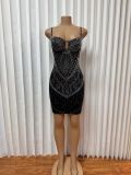 Hot Drill Sexy Backless Sling Mini Dress GADE-8777