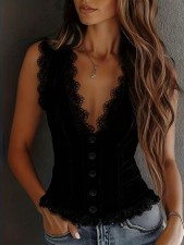 V Neck Sleeveless Tops GXBQ-772