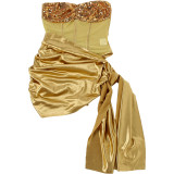 Sexy Sequin Wrap Chest Bodysuit  GZJQ-K6K01768A
