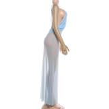 Sexy V Neck Sling Backless Maxi Dress GZJQ-K6D00082A
