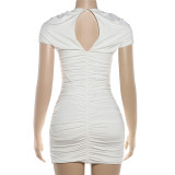 Ruched Hollow Out Mini Dress GZJQ-K25D90718