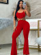 Solid Color Knits Backless Flare Jumpsuit GHYX-JYP7005