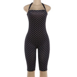 Halterneck Polka Dots Print Romper GZJQ-K6Q04453A