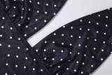 Polka Dots Print Halterneck Tank Top Two Piece Shorts Set GZJQ-K6S03779A