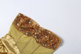Sexy Sequin Wrap Chest Bodysuit  GZJQ-K6K01768A