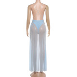 Sexy V Neck Sling Backless Maxi Dress GZJQ-K6D00082A
