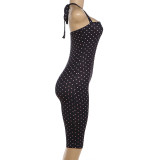 Halterneck Polka Dots Print Romper GZJQ-K6Q04453A