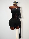 Solid Color Lace Patchwork Tube Top Dress GHYX-TJY8210