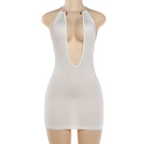 Deep V Neck Backless Mini Dress GZJQ-K6D03543A