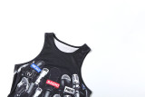 Print Sleeveless Tank Tops Tight Fifth Pants Suit GZJQ-K6S03929A