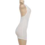 Deep V Neck Backless Mini Dress GZJQ-K6D03543A