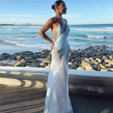 Sexy V Neck Sling Backless Maxi Dress GZJQ-K6D00082A