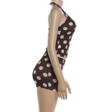 Polka Dots Print Sleeveless Two Piece Shorts Set GZJQ-K6S01867A