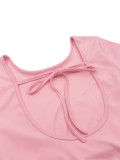 Solid Color Backless Yoga Romper YH-9024