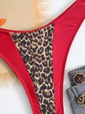 Leopard Print Patchwork Bikinis 2 Piece Swimsuit CASF-6769