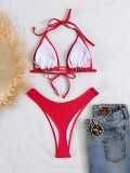 Leopard Print Patchwork Bikinis 2 Piece Swimsuit CASF-6769