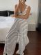Stripe V Neck Sleeveless Jumpsuit GHYX-Y2601