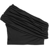 Slash Shoulder Tops Ruhced Two Piece Skirts Set BY-7675