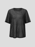 Mesh Short Sleeve Loose T Shirt GHYX-JYP7035