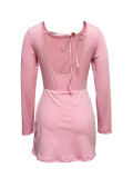 Solid Color Backless Yoga Romper YH-9024