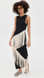 Sleeveless Tassel Irregular Maxi Dress GRNH-28893