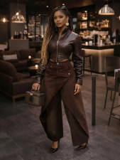 Irregular High Waist Wide Leg Pants SH-S391529