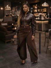 Irregular High Waist Wide Leg Pants SH-S391529