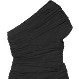 Solid Color Slash Shoulder Split Maxi Dress BY-7662