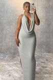Deep V Neck Backless Evening Dress GMYU-9285