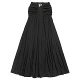 Slash Shoulder Tops Ruhced Two Piece Skirts Set BY-7675