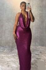 Deep V Neck Backless Evening Dress GMYU-9285