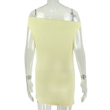 Solid Color Off Shoulder Mini Dress GJYO-JD305129