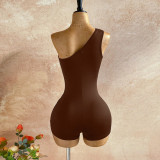 Single Shoulder Ruched Romper GZIY-6376