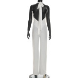 Halterneck Backless Loose Solid Jumpsuit MXBF-J26JP084